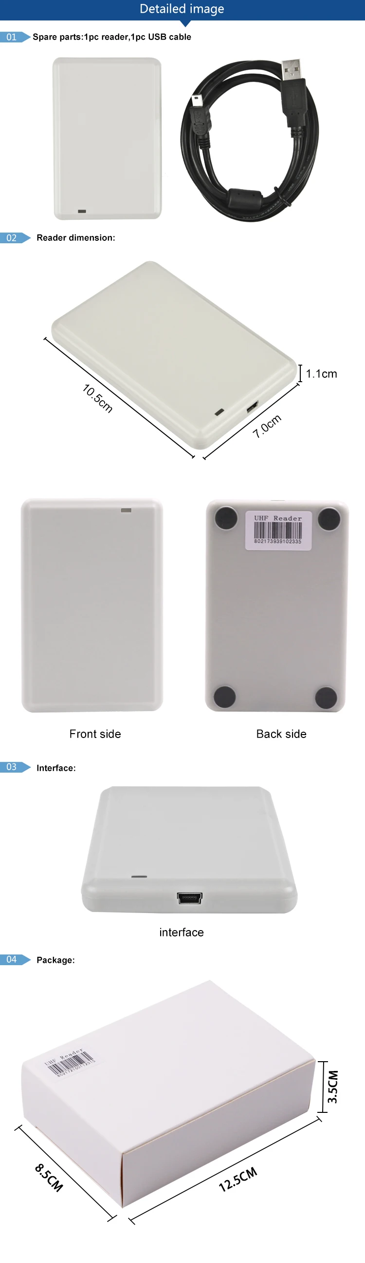 CHAFON 865 МГц~ 868 МГц usb reader writer uhf rfid для системы контроля доступа с образцовой картой предоставляем бесплатный sdk, демонстрационное программное обеспечение