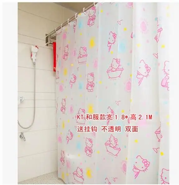 PEVA мультфильм hello kitty занавеска для душа с крючками для ванной водонепроницаемый ванная комната предметы домашнего обихода Прямая поставка