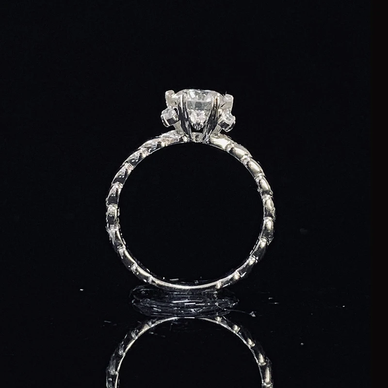 Кольцо из белого золота 18 К 1ct 2ct 3ct с круглой огранкой, классическое роскошное кольцо из муасанита, кольцо с бриллиантом украшения, свадебное кольцо, отличный крой