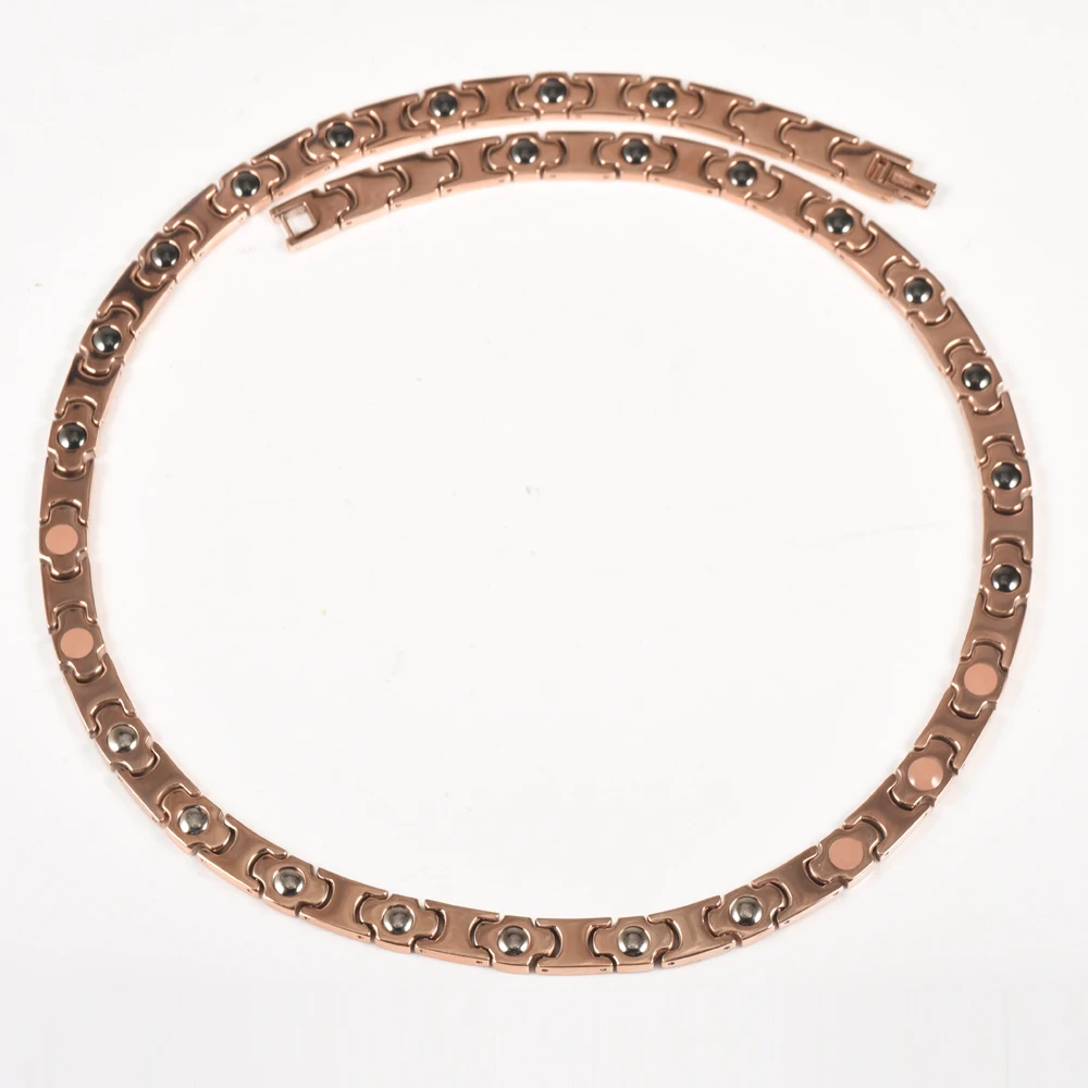 Inox Pure титановые ожерелья для женщин и мужчин цвет розового золота энергия