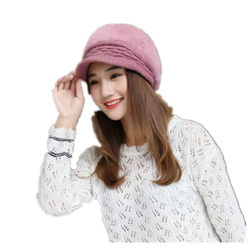 2017 брендовая Новая повседневная Высококачественная шапка с кроликом для женщин