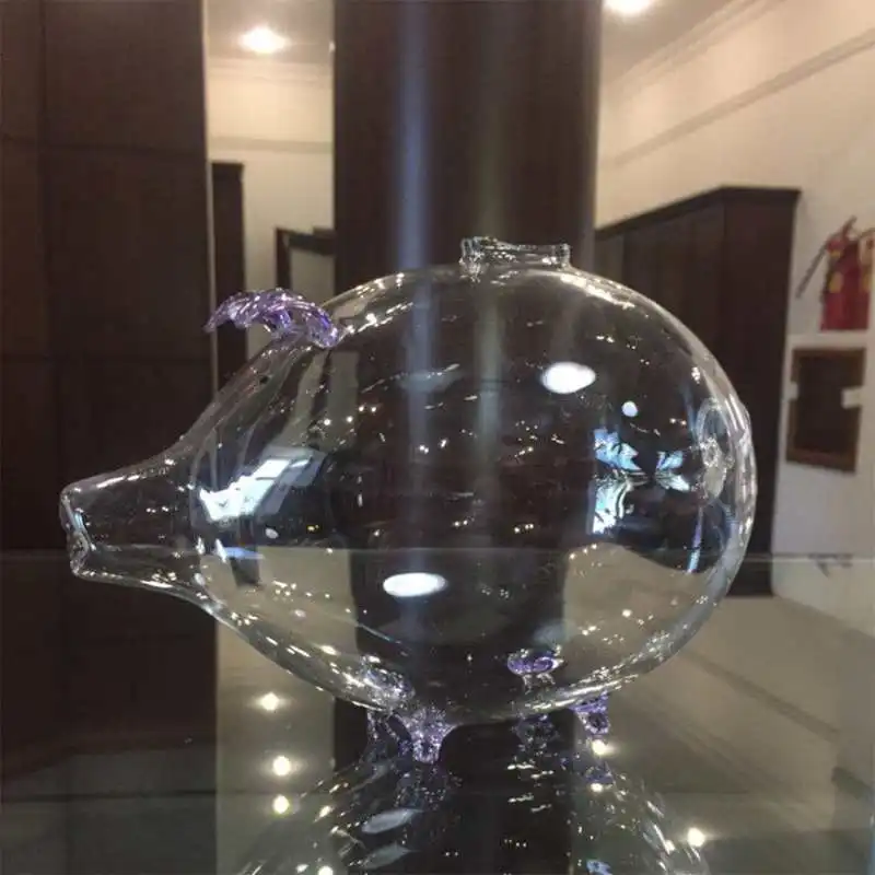 Свинья копилка монетная милый прозрачный стеклянный сувенир подарок на день