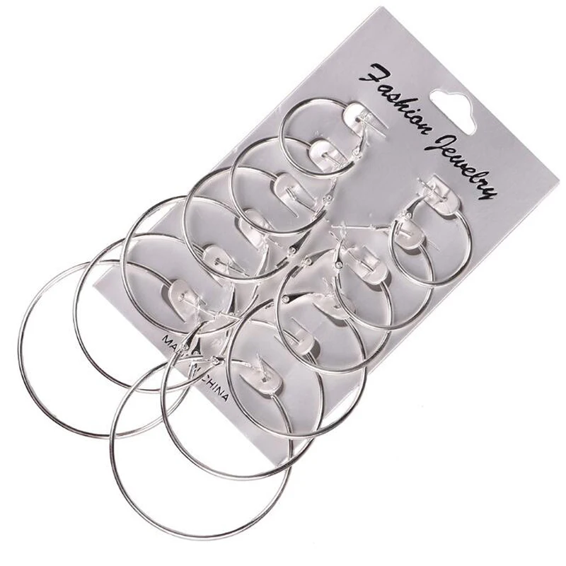 6 Пары/компл. Модные женские золотистые серьги большого размера в подарок на