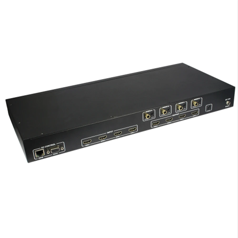 Hdmatters HDMI 2,0 матрица 4х4 с коаксиальный аудио Aux HDCP 2,2 4 K 60 HZ RS232 EDID ИК