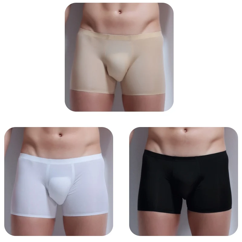 Ice Silk Boxers Трусы-боксеры из Ice Silk, сексуальное мужское Прозрачное нижнее белье, низкая талия, Слип, Homme 3XL, Cuecas, боксеры, прозрачное Мужское нижнее белье, боксеры, бренд - Цвет: Ice Silk Boxers