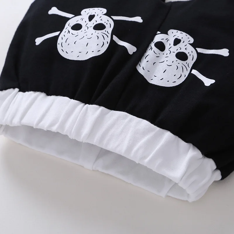 1st/2017 осенняя одежда для младенцев комплекты одежды малышей Одежда с черепом