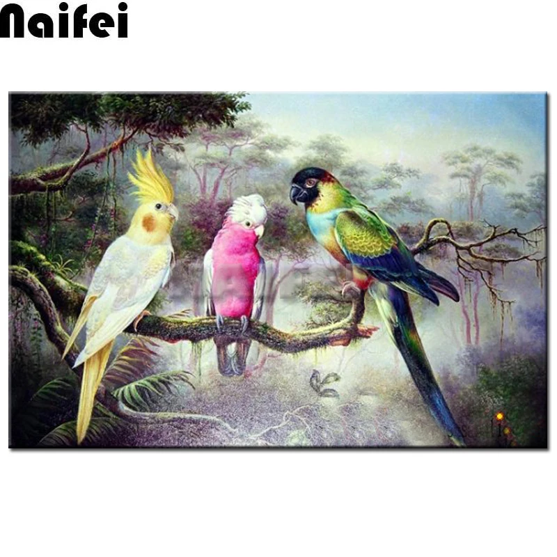 Алмазная мозаика своими руками картина попугая Стразы алмазные вышитые птицы