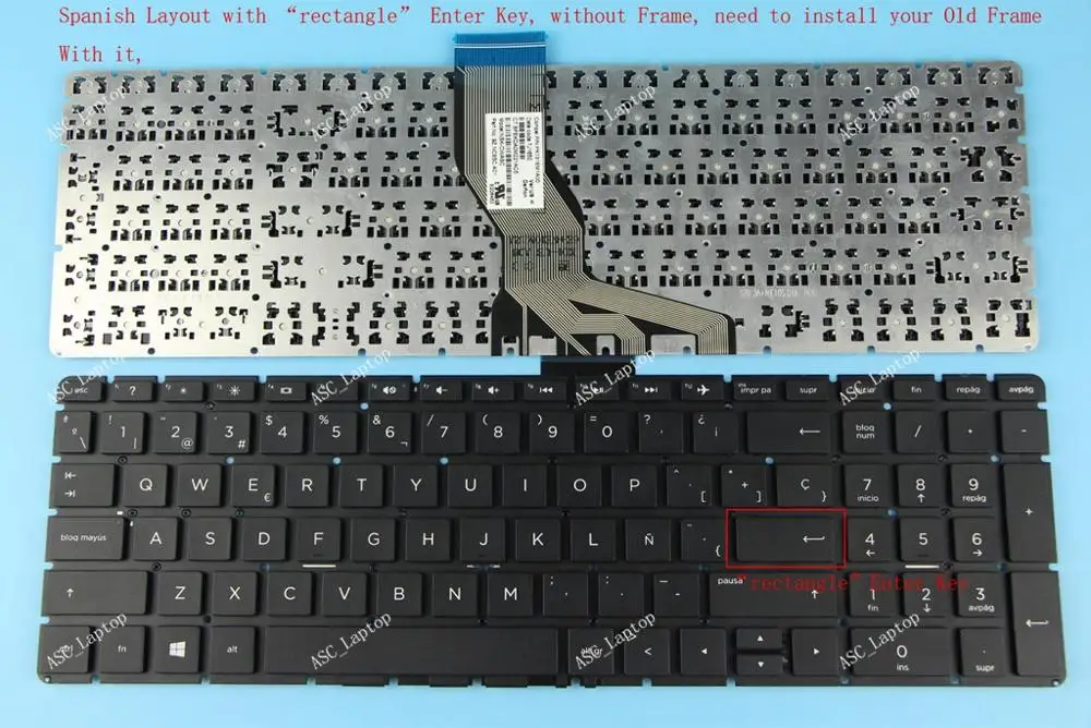 

New Spanish Teclado Keyboard For HP 15-bs020la 15-bs021la 15-bs022la 15-bs023la 15-bs024la 15-bs025la 15-bs026la Black No Frame