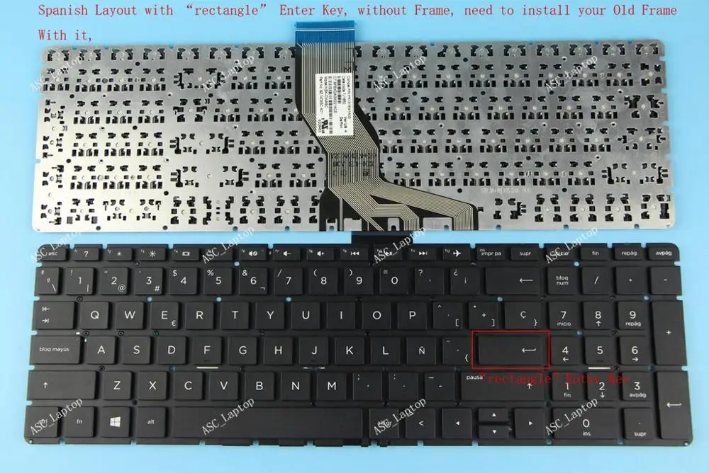 Новая клавиатура с испанской раскладкой для HP 15 bs020la bs021la bs022la bs023la bs024la bs025la bs026la