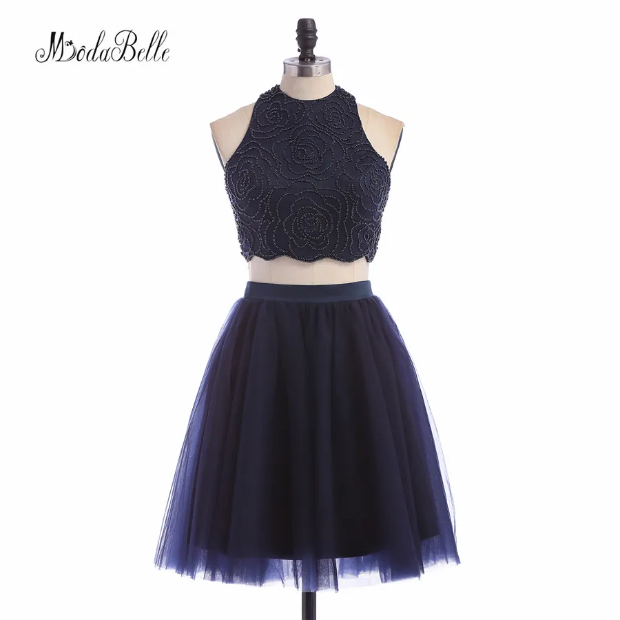 Modabelle/Новинка темно-синее ТРАПЕЦИЕВИДНОЕ мини-платье для выпускного вечера с