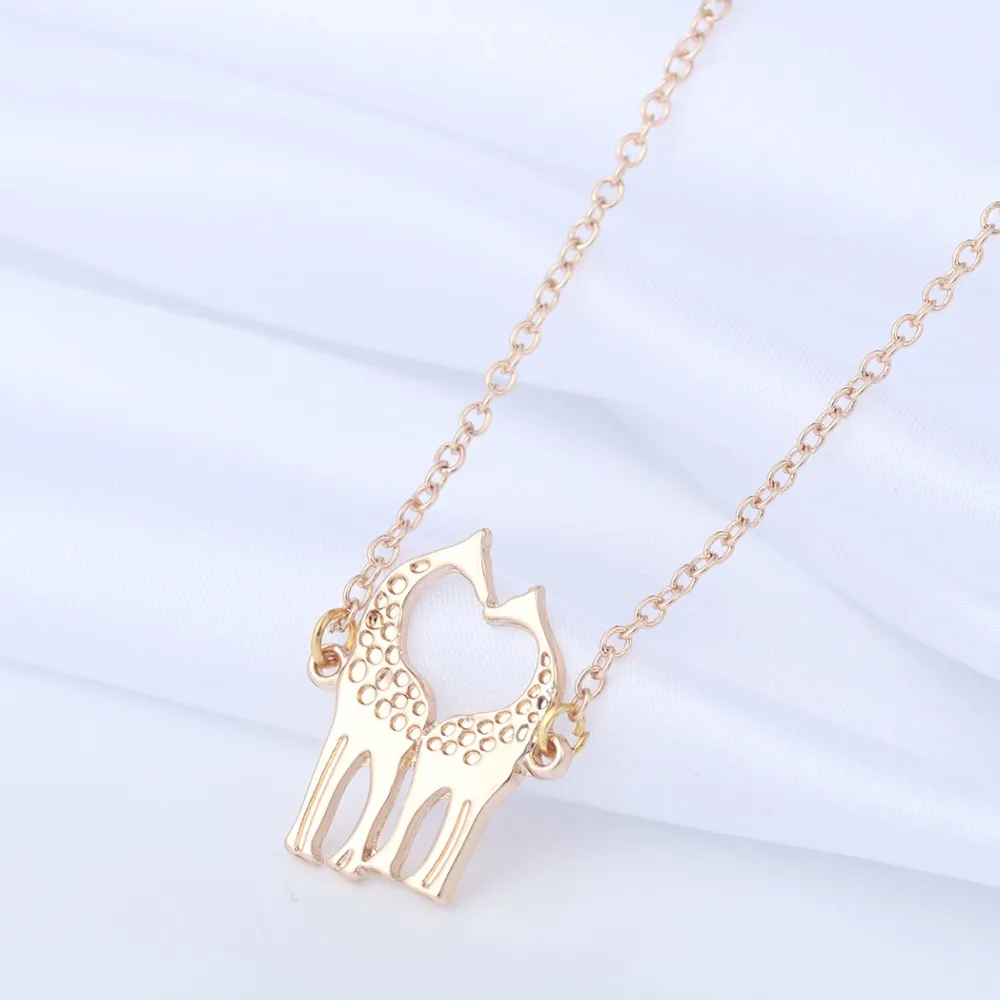 Позолоченные двухслойные ожерелья с жирафом для женщин романтические модные