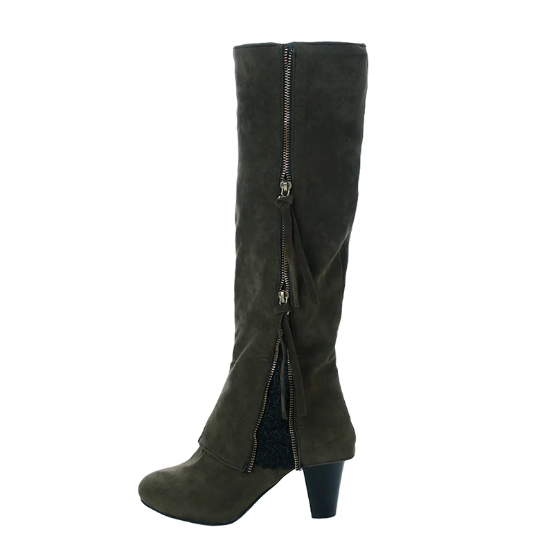 HENGSONG/модные женские сапоги для верховой езды зимняя обувь Botas до колена на