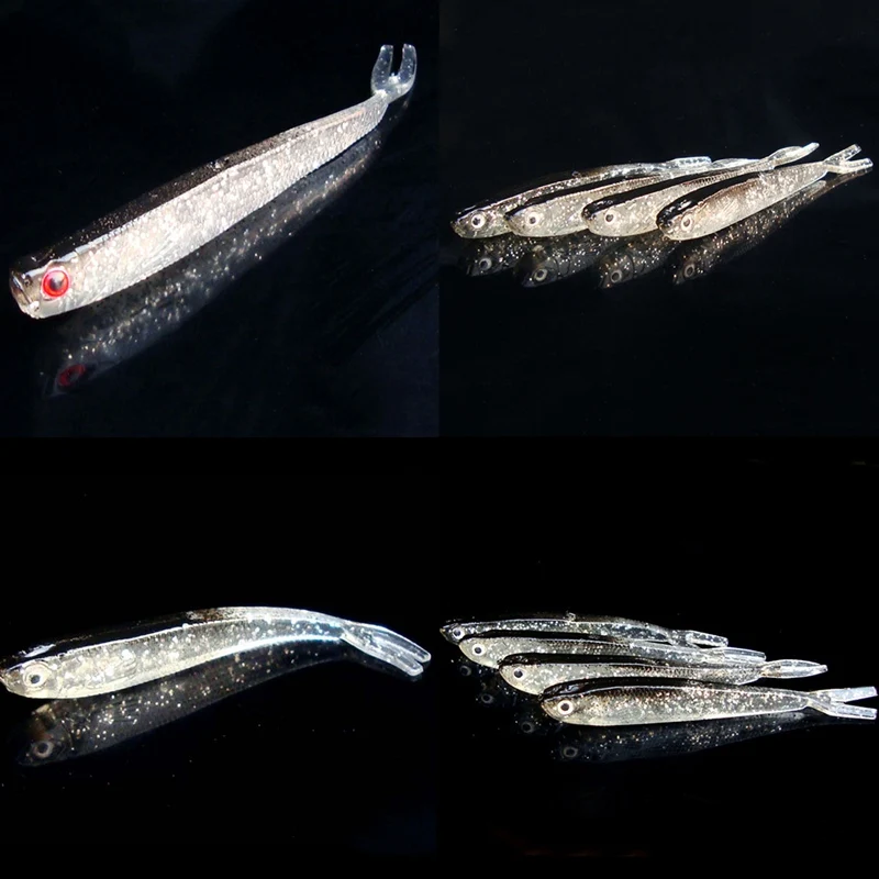 10 шт./упак. Pesca искусственные Черная мягкая блесна, Япония Шад червь плавающие приманки Jig Head нахлыстом силиконовая резиновая рыбка рыбы