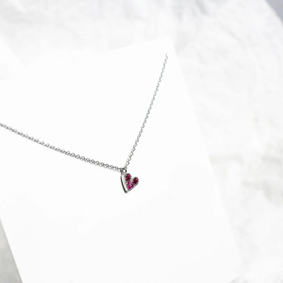 Relodi S925 Серебряный розово красная роза с подставкой Love Цепочки и ожерелья легкими