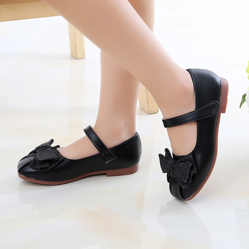 Обувь для девочек детей коллекция 2019 года вечерние туфли принцессы с бантом Цвет