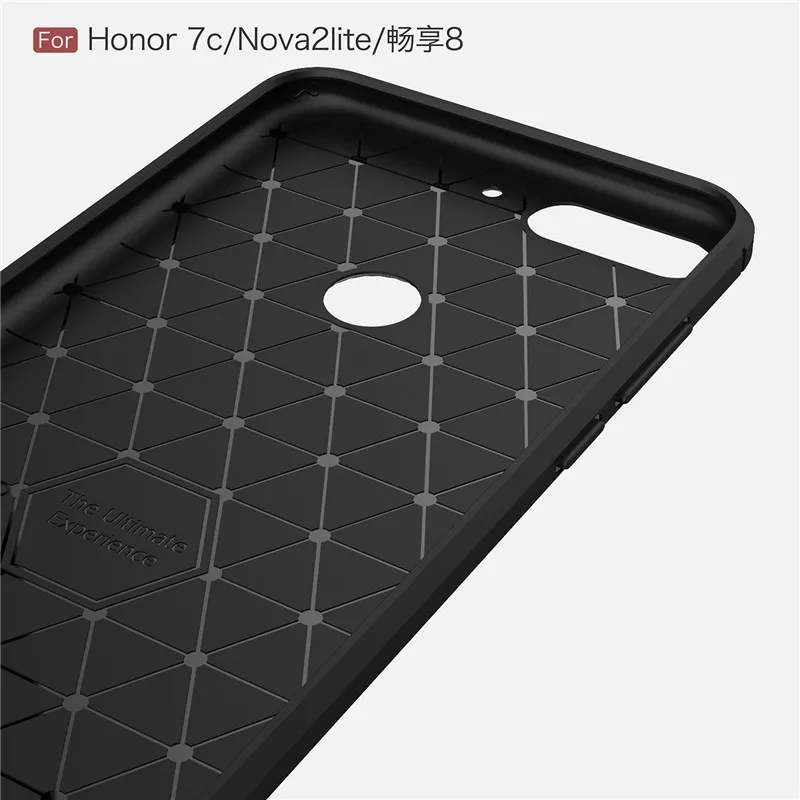 Huawei Y7 Prime 2018 Роскошный Матовый Мягкий ТПУ чехол из углеродного волокна для Nova 2 Lite
