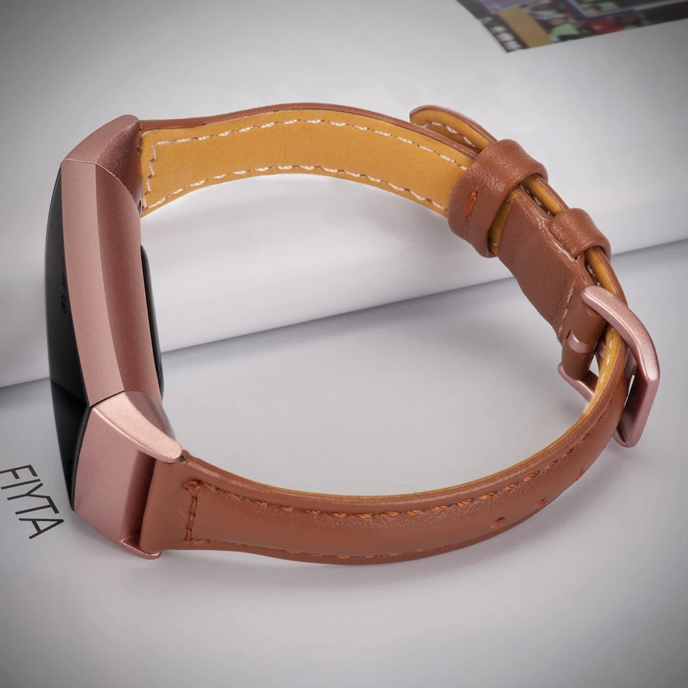 Умный Браслет ремешок для Fitbit Charge 3 из натуральной кожи ремешок браслет розовое золото адаптер застежка для Fitbit Charge 3/Charge 3 SE