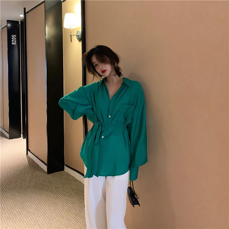 Для женщин Свободные Женская блузка со шнуровкой рубашка 2019 Новая мода лето