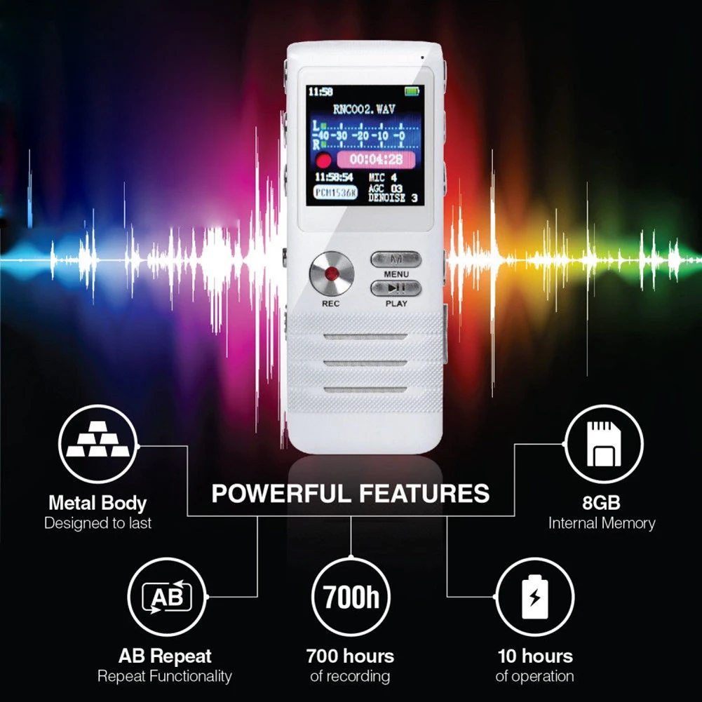 8 ГБ лекции двойные микрофоны встречи Профессиональный голосовой активированный