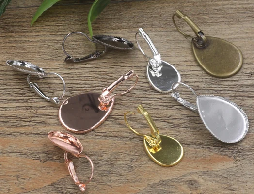 Кабошон 13*18 мм 100 шт./лот античная бронза/золото/серебро/черный французский медный