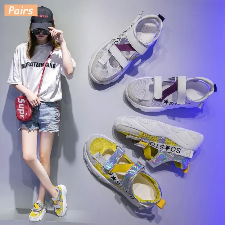 2019 г. летние женские босоножки Босоножки на платформе сандалии плоской подошве