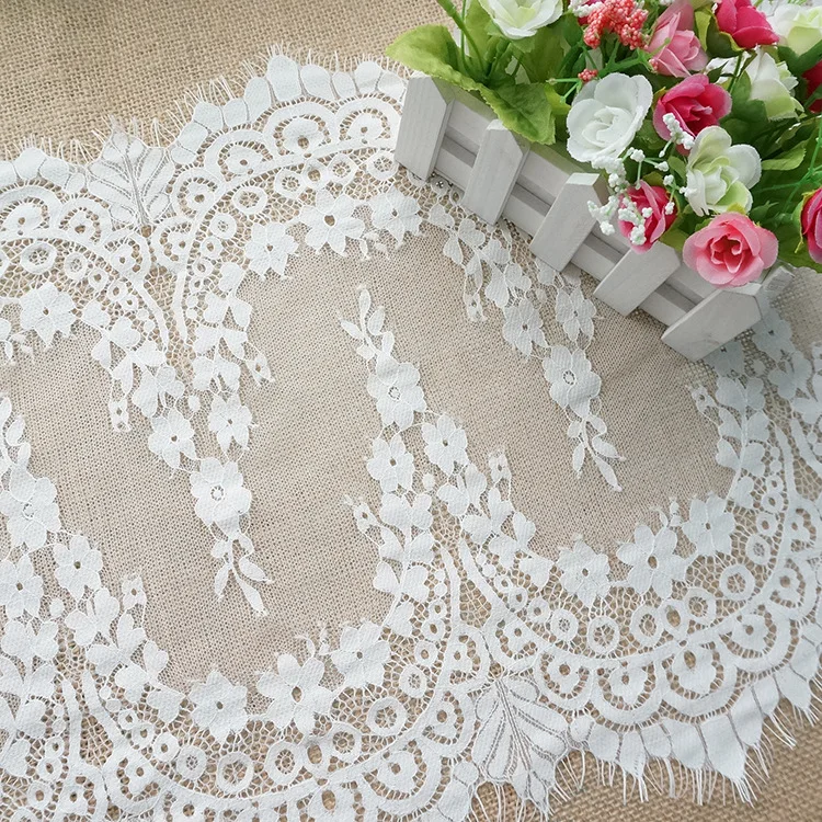 3 м/лот ресниц кружевной ткани Trim Diy аксессуары цветок черный белый цвет 34 5 см