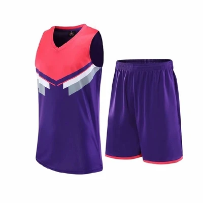 DJ9018 purple Новое поступление, мужской женский баскетбольный тренировочный Комплект Джерси, карманный спортивный комплект, индивидуальный Молодежный баскетбольный костюм Джерси - Цвет: DJ9018 purple