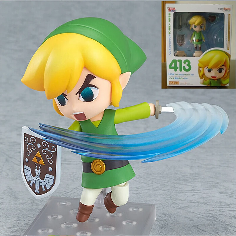 Legend of Zelda figures Link Wind Waker Ver.#413 ПВХ Эктон Рисунок Nendoroid Аниме Модель Коллекция в коробке игрушка 10 см