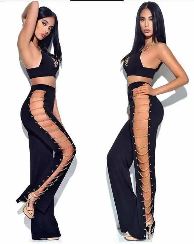 Высокое качество сексуальные женские комплекты топ на бретельках бисер открытые