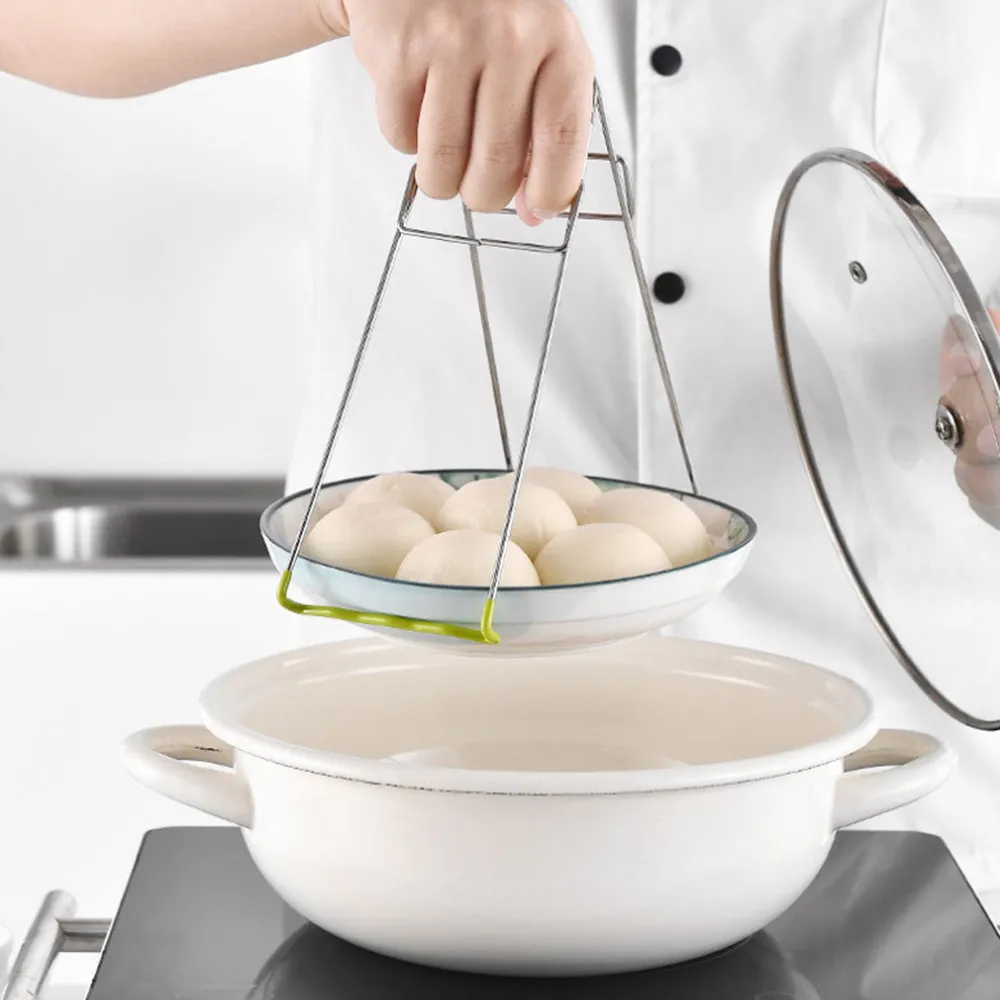 Многофункциональная чаша из нержавеющей стали с зажимом для жарки тарелка