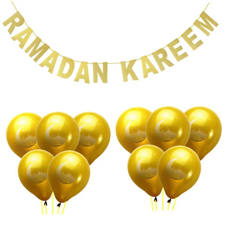 1 комплект Рамадан транспарант kareem блеск и Ид воздушный шар фестиваль Бантинг