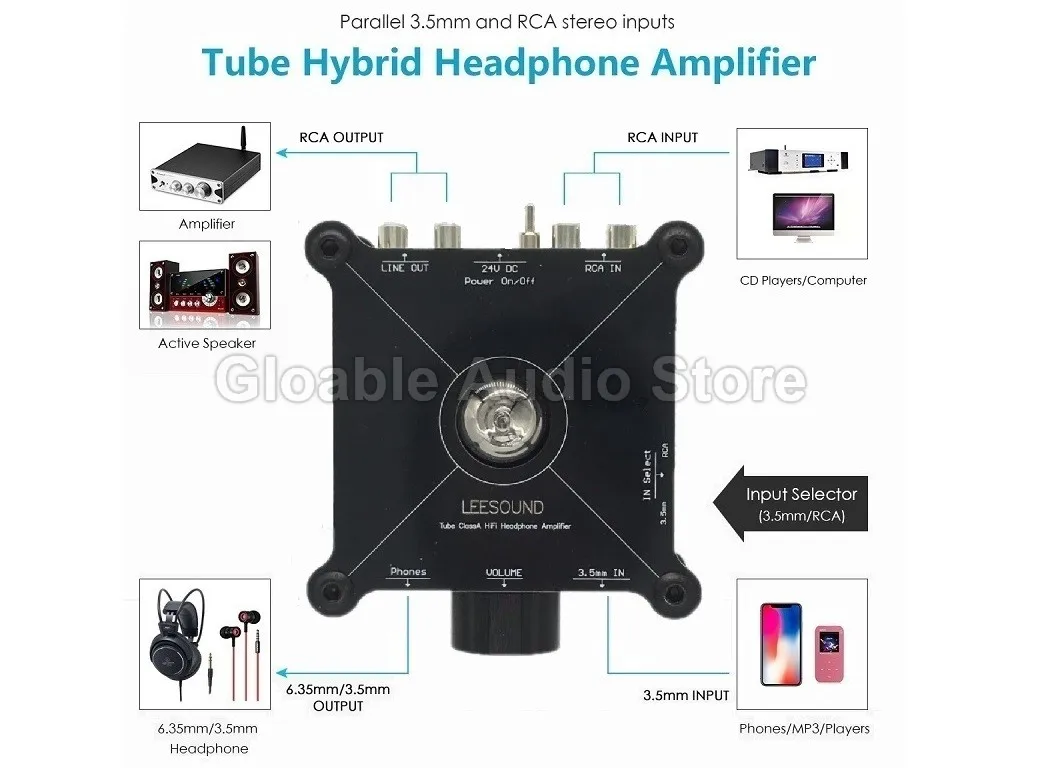 LeeSound TE1 класс A 12AU7 наушники стерео HiFi ламповый усилитель устройства предварительного усилителя
