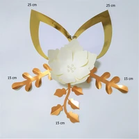2019 ivory diy cardstock paper flowers artificial flower for birthday backdrop decorations special party deco
