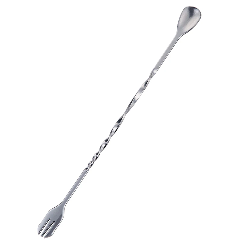 

Stainless Steel Fork Spoon Coffee Stirring Spoon Household Utensils Long Handle Spoon Double-ended Small Spoon Fork