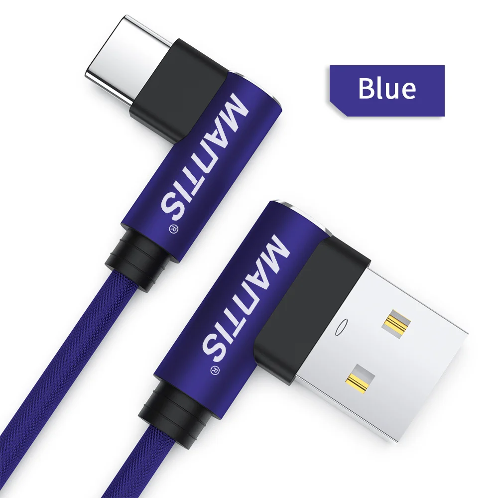 Blue MANTIS 3 м 2 м 1 м Тип C кабель для samsung S10 S9 S8 зарядное устройство для синхронизации данных и быстрой зарядки Usb кабель huawei Xiaomi Oneplus Redmi Note 7 K20 Pro - Цвет: Blue