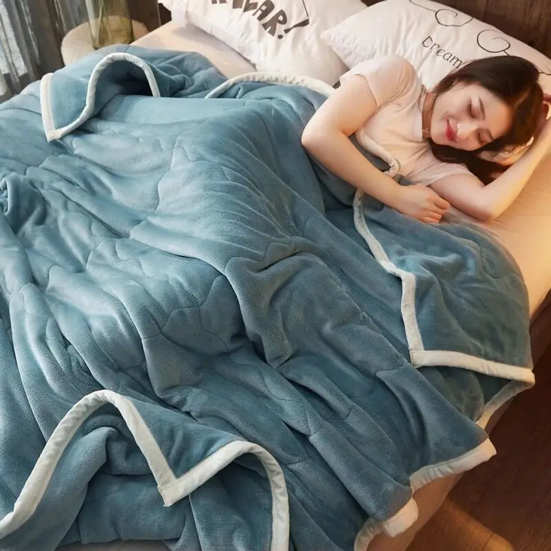 as the picture shows Ягненок кашемир толстые теплые мягкие уютные одеяла сплошной цвет фланелевое одеяло офисное одеяло для короткого сна постельные принадлежности одеяло одеяла - Цвет: as the picture shows