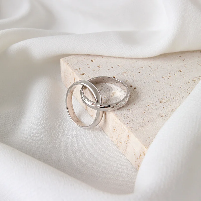 100% стерлингового серебра 925 пробы двойное кольцо круги для женщин bijoux femme можное