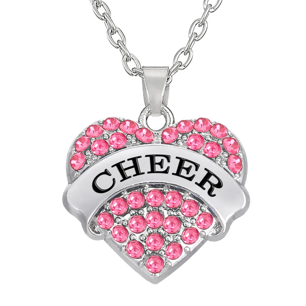Женский кулон в виде букв Teamer ожерелье форме сердца с кристаллами подарочное для