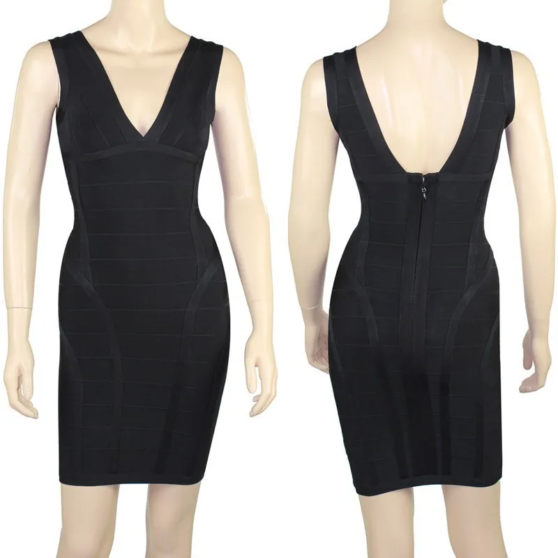 Женское платье без рукавов неоновое/желтое облегающее мини с глубоким