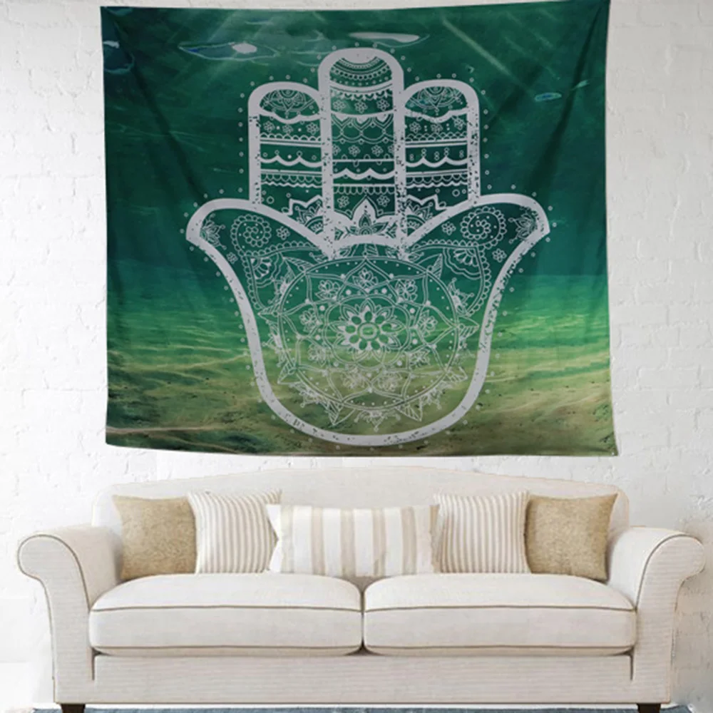 Синий хамса ручной гобелен настенный подводный индийский Настенный Гобелен