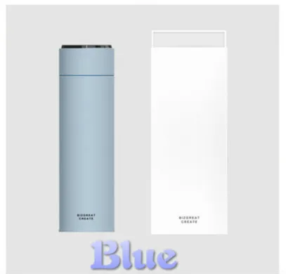 300ml-400mlEfficiently Изолированная умная бутылка для воды, холодная красочная бутылка для воды, 316 вкладыш из нержавеющей стали, антикоррозийная и hea - Цвет: bule