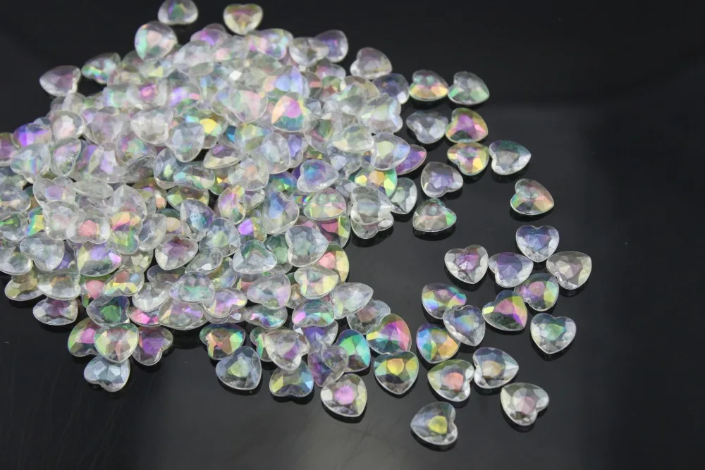 Бесплатная доставка! 2000 шт./лот 6 мм акриловая AB Радужная форма сердца