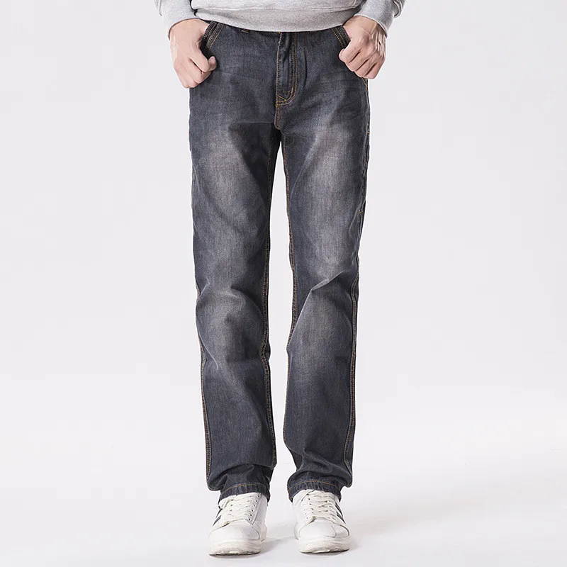 

Сезонные свободные джинсы осенние мужские прямые мешковатые штаны размера плюс, 46, 48 повседневные джинсы джинсовые брюки мужские плавки че...