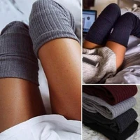 trendy original top quality stocking sexy warm long cotton over knee stockings female hosiery cotton knitted loose style