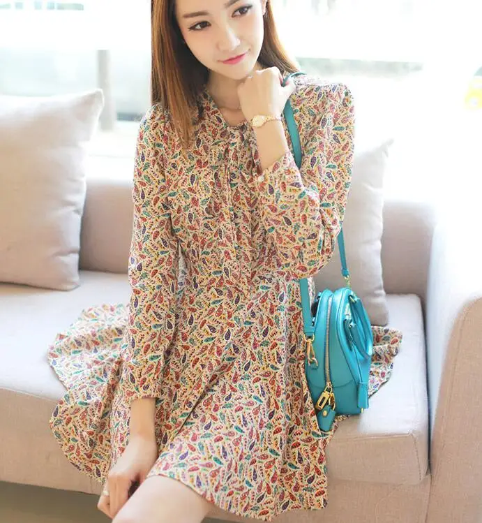 2017 Весна уход загрузки сладкий печати шнуровкой мода кормящих цельнокроеное