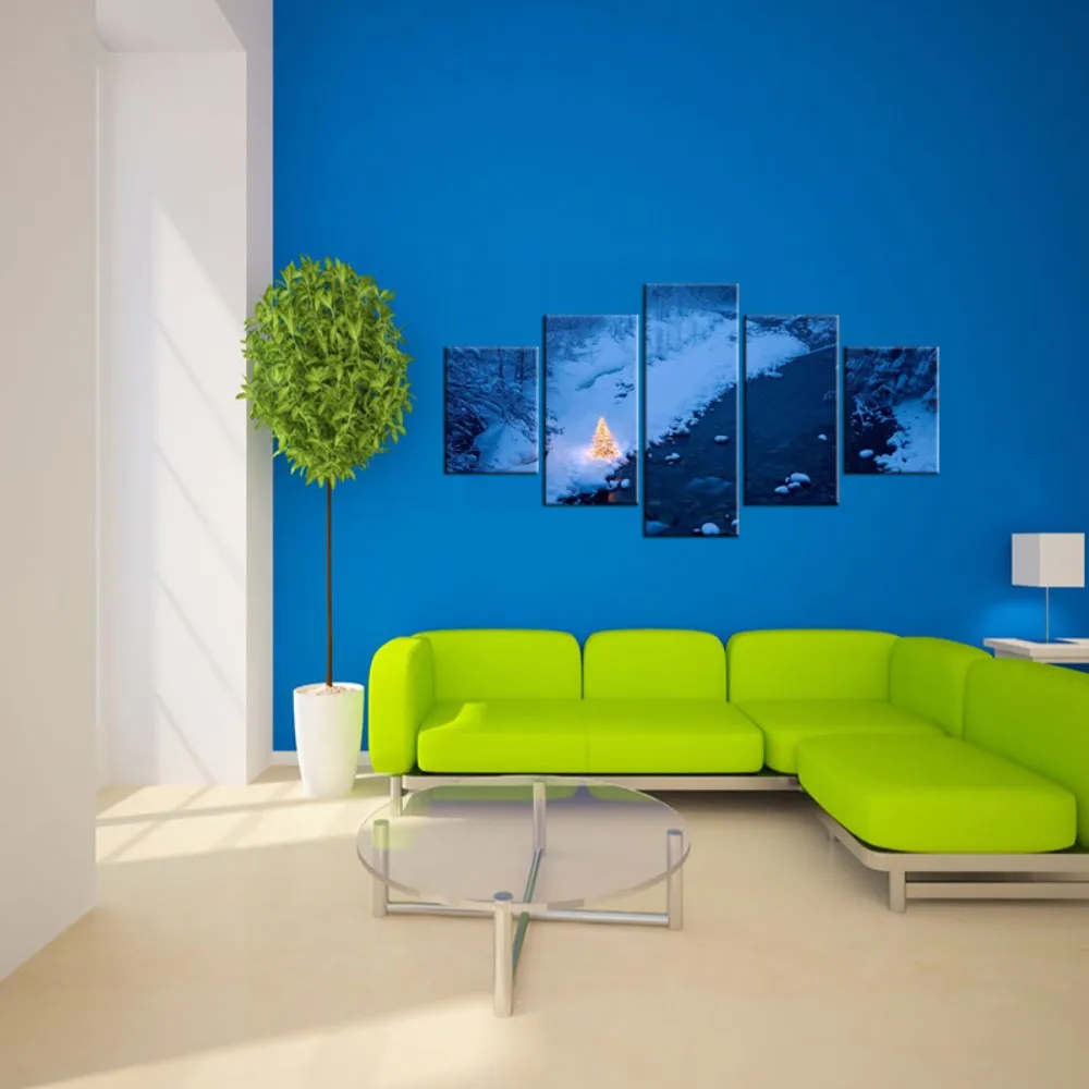 Картина на стену 5 панелей искусство холсте картины с изображением заснеженных