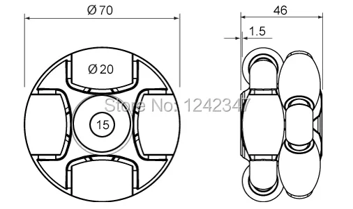 70 мм двухслойный s пластик Omniwheel конвейер робот колесо всенаправленный двухслойный подшипник роликовый ролик