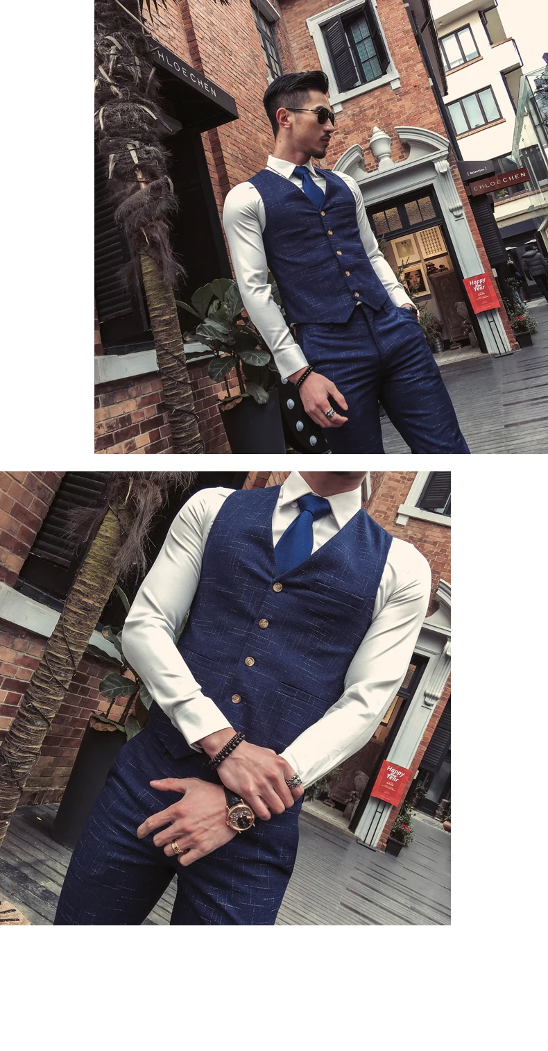 Formalwear костюмы для мужчин свадебное платье пиджак+ жилет+ брюки Высокое качество Мужские приталенные костюмы смокинг мужские повседневные Костюмы Блейзер
