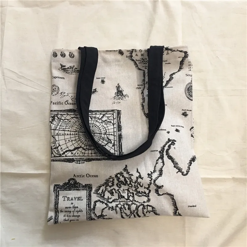 Сумка тоут YILE из хлопка и льна экологически чистая Сумочка для книг с принтом