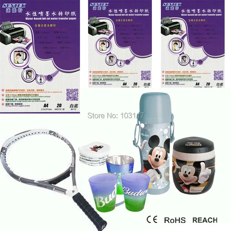 40 листов струйной бумаги для переноса воды с переводной бумагой сертификатом CE